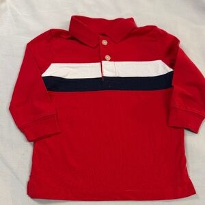 OshKosh B'gosh - Red Kids Long sleeve Polo Shirt with Stripes